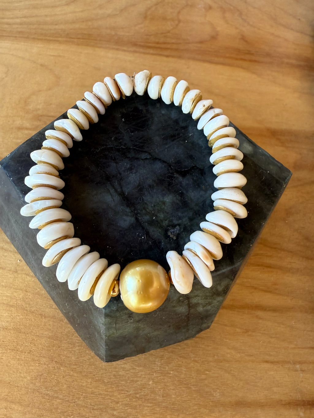 Puka and Pearl Bracelet