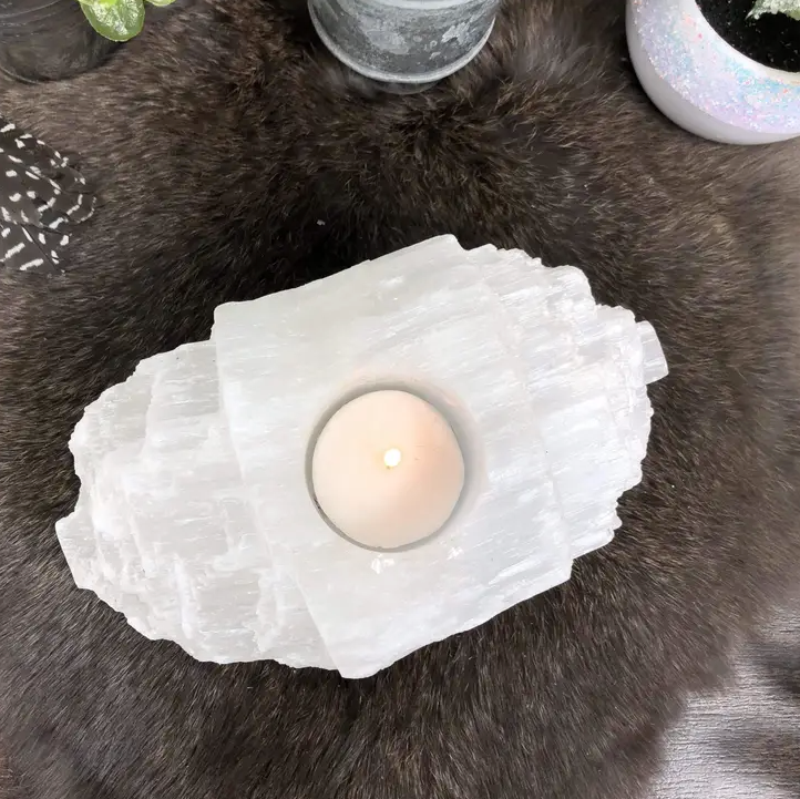 Selenite Candleholder