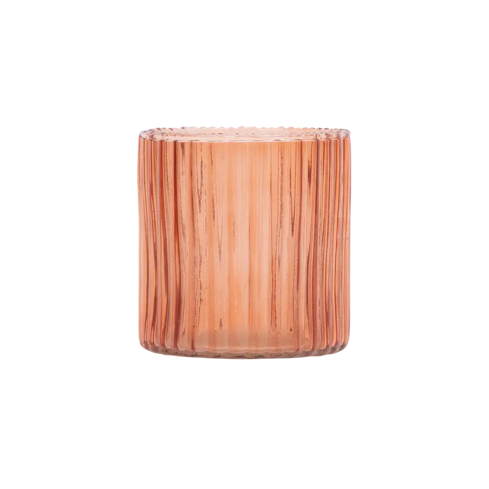 Tealight Holder Ribbed Glass