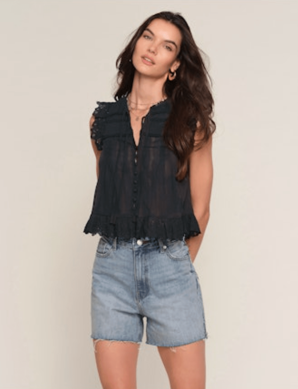 white lacy dainty tie front top 