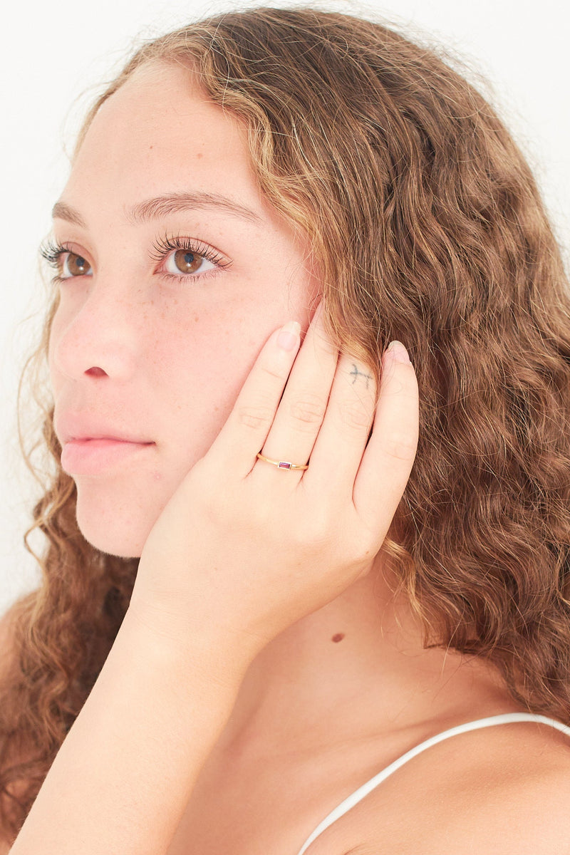 Baguette Gemstone Ring