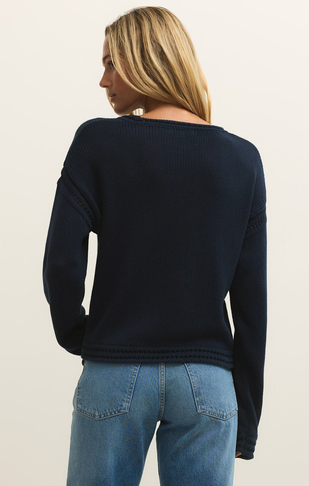 navy knit longsleeve sweater 