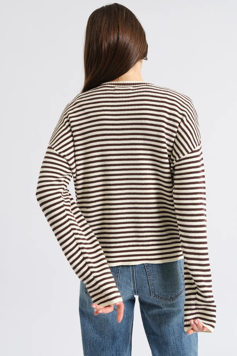 striped knit sweater top long sleeve shirt 