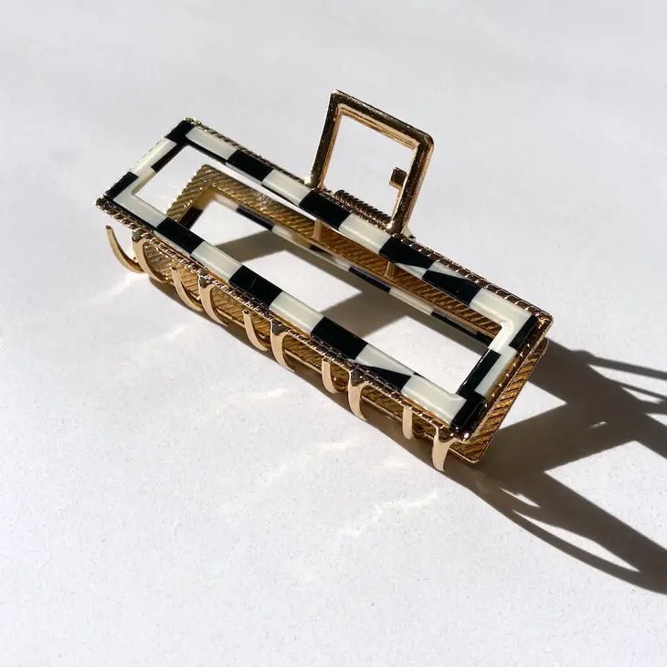 Checkered Gold Claw Clip - Driftwood Maui & Home By Driftwood