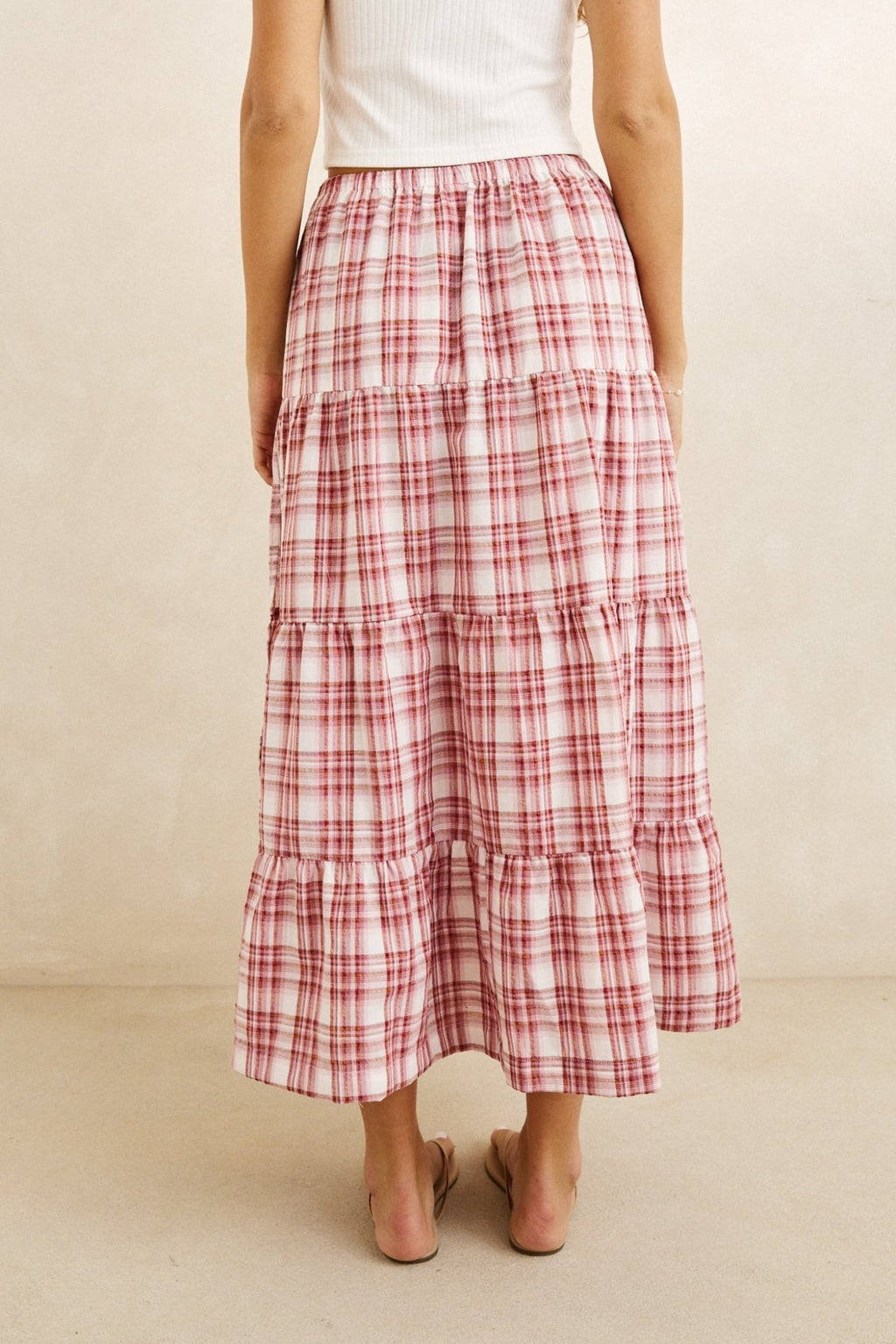 Driftwood Maui & Coast By DriftwoodChelsea Check Tiered Maxi Skirt