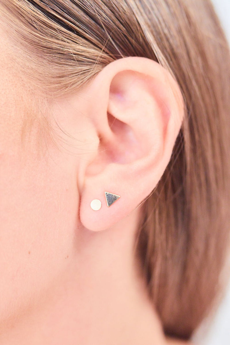 Circle & Triangle Stud Earrings