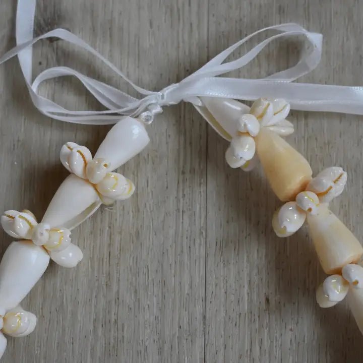 Revel Sun HawaiiCream Cone Shell and Cowrie LeiNecklaces