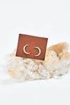 Crescent Diamond Moon Stud Earrings - Driftwood Maui & Home By Driftwood