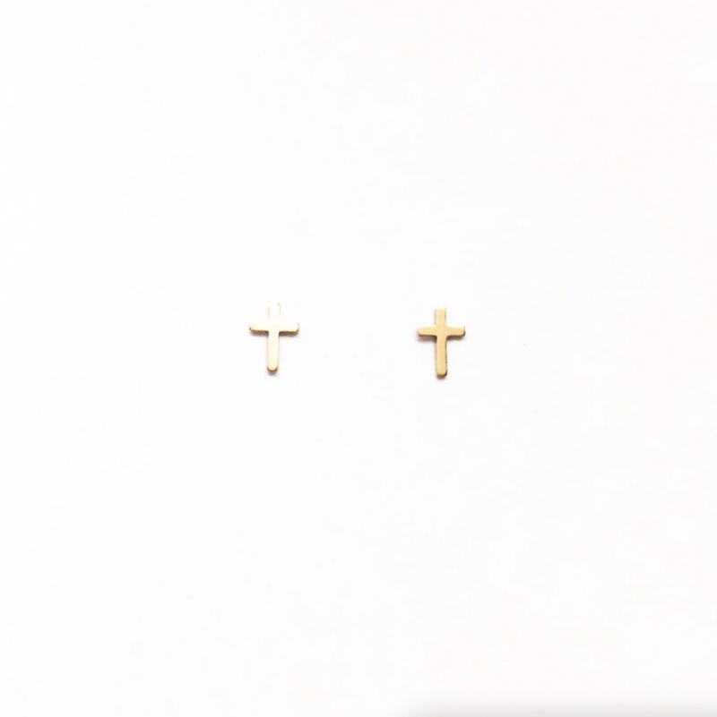 Cross Stud Earrings - Driftwood Maui & Home By Driftwood