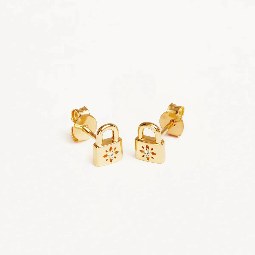 By CharlotteCrystal Lotus Padlock Stud EarringsEarrings