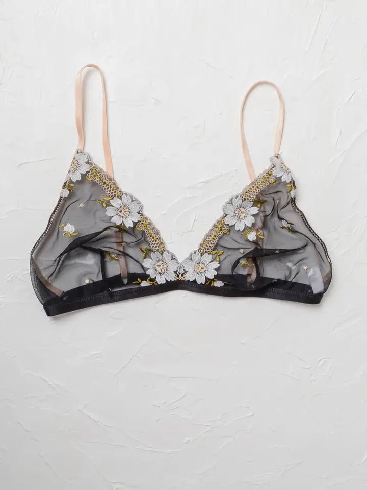 LETDaisy Embroidered Mesh BraletteBra