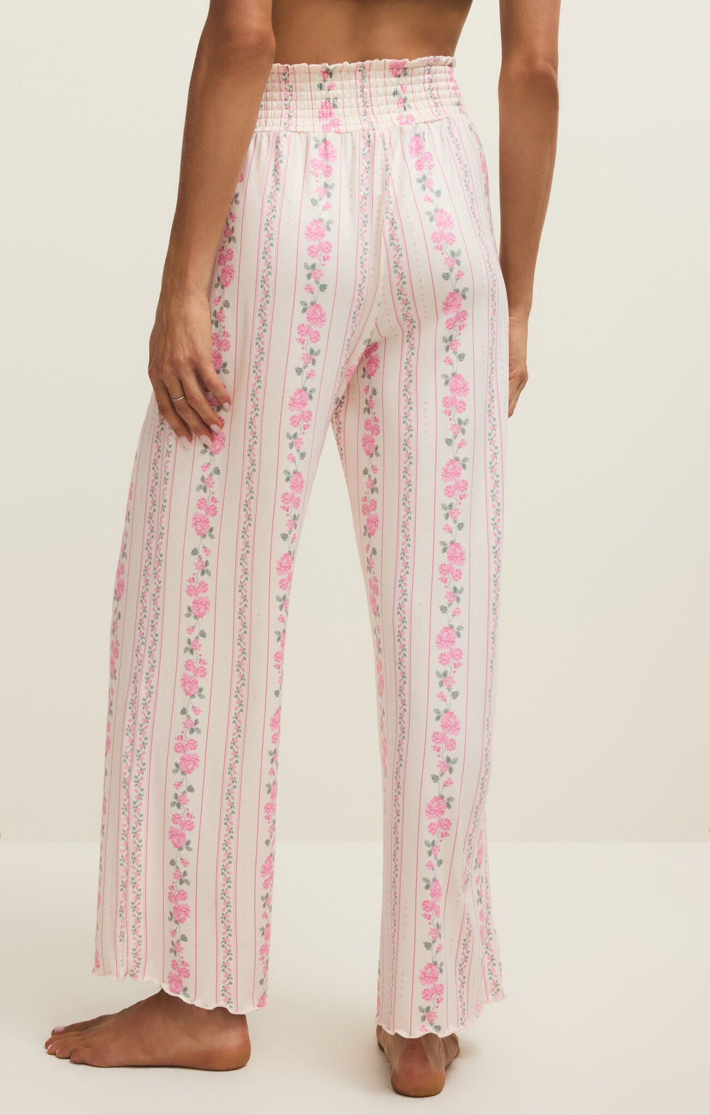 floral light pink roses pj pants lounge pants 