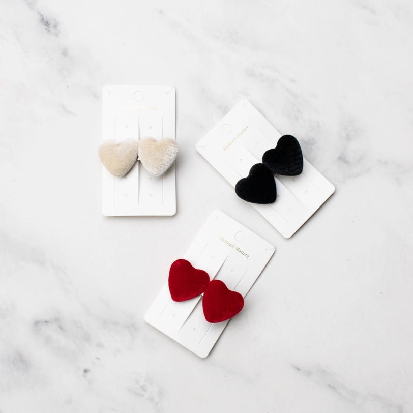 tieDouble Velvet Heart Hair ClipHair Clips