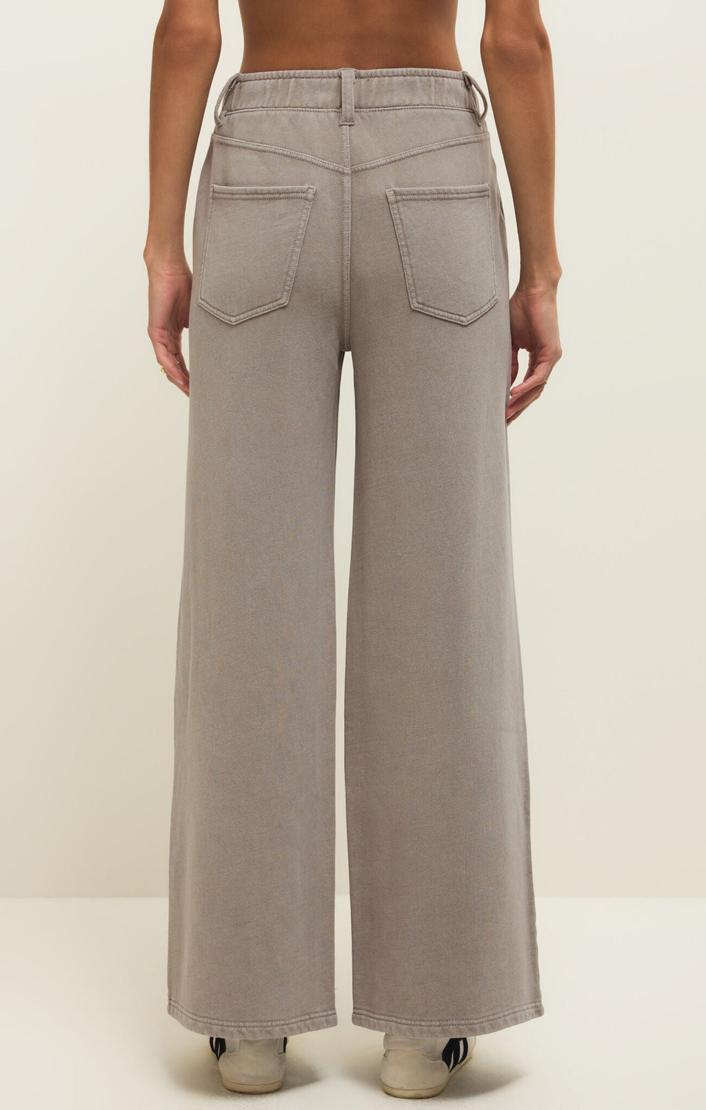 grey sweatpant wide leg knit pant