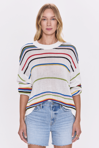 White Multi Stripe