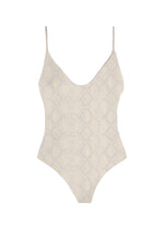 Beige sake print bodysuit on a white background