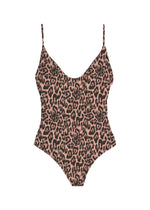 Leopard print swimsuit on a white background