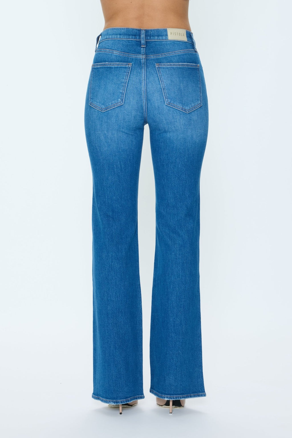 Blue jeans on a white background