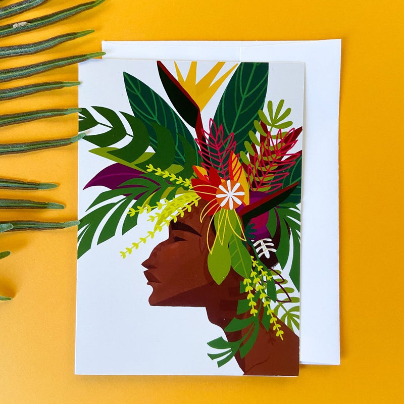 Floral Mohawk Greeting Card