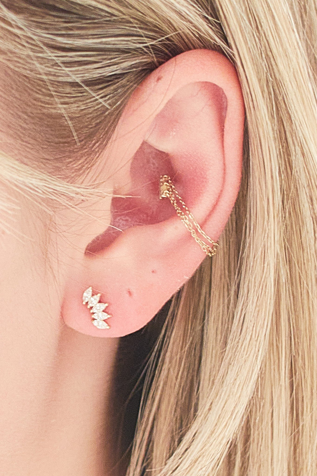 Gold Eternal Lotus Crystal Stud Earring - Driftwood Maui & Home By Driftwood