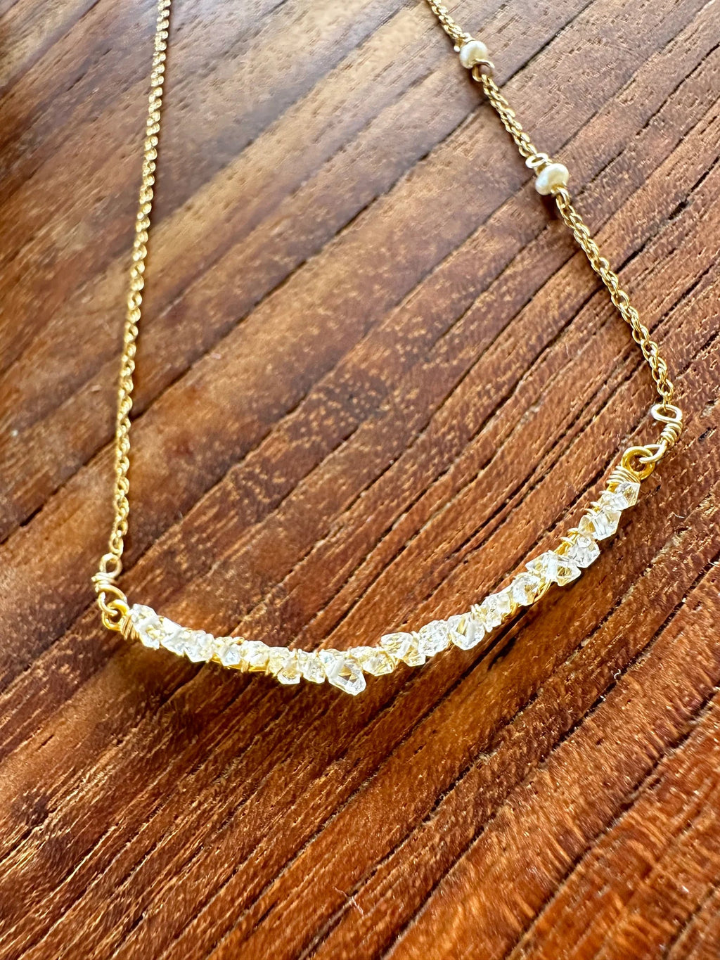 Herkimer Diamond Bar Necklace