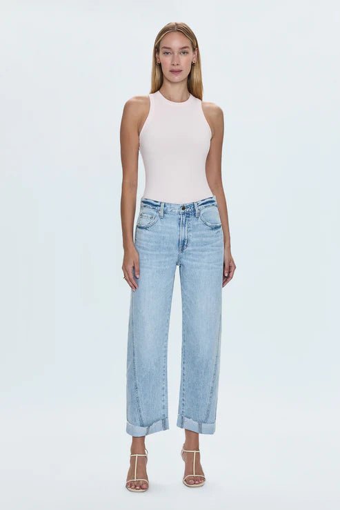 Pistola Kacey Mid Rise Cuffed Straight Jean
