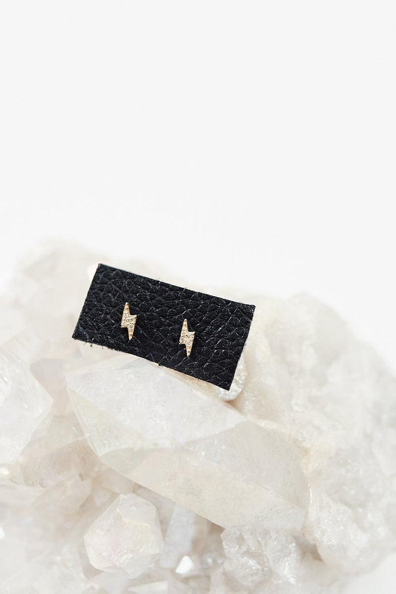 Lightning Bolt Diamond Stud Earring