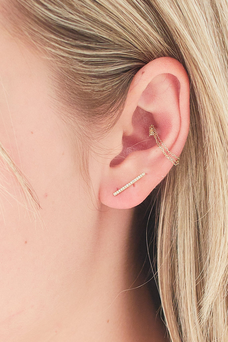 Long Diamond Sprinkle Stud Earring - Driftwood Maui & Home By Driftwood