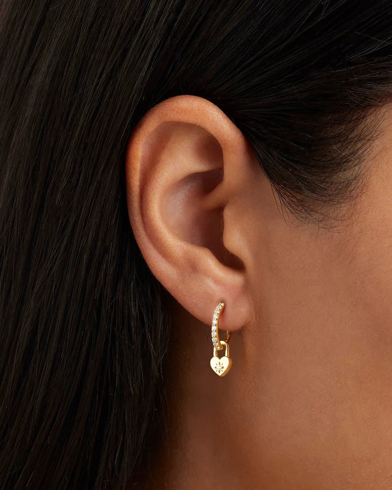 Love Unlocked Padlock Hoops