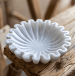 Marble Fluted Scalloped Bowls