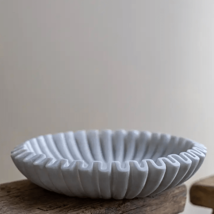 Marble Fluted Scalloped Bowls - Driftwood Maui & Home By Driftwood