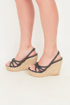 Margaritas Raffia Strappy Wedge