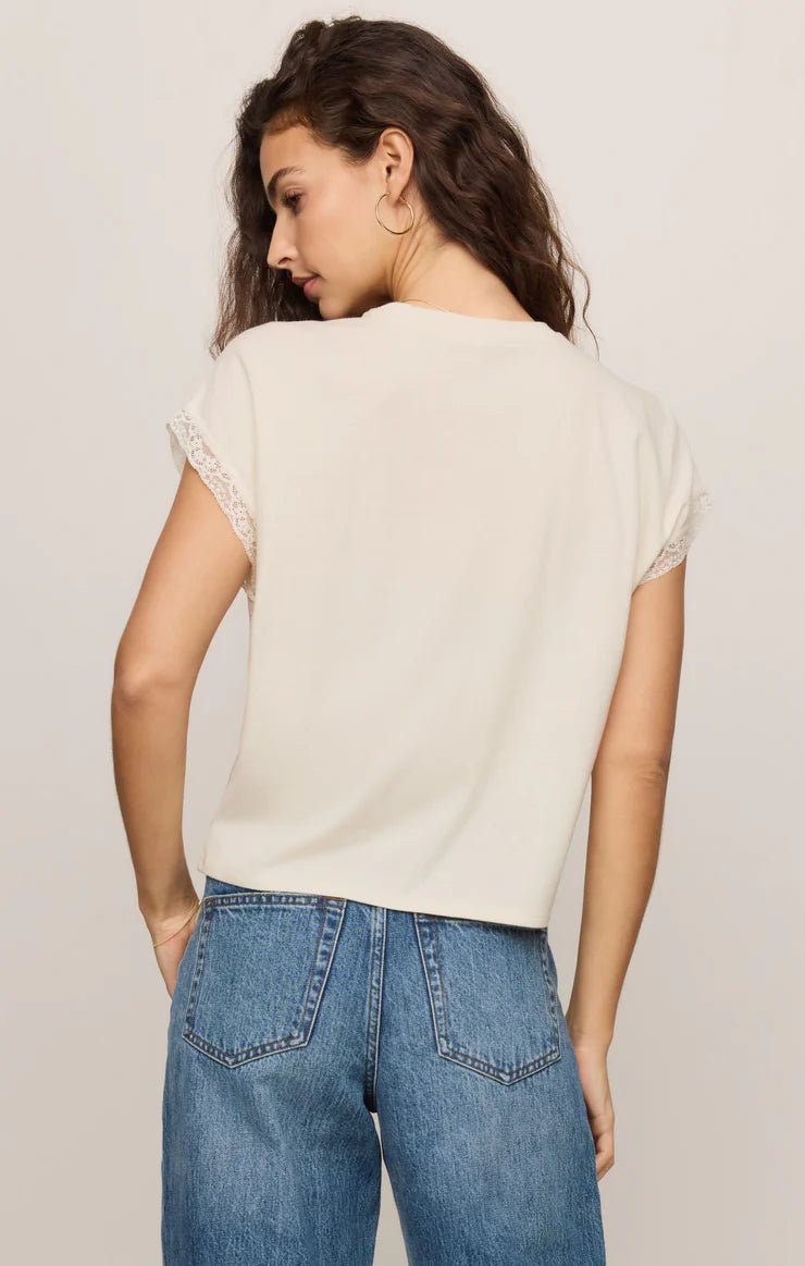 Z SupplyMarika Lace Trim Muscle TeeTops