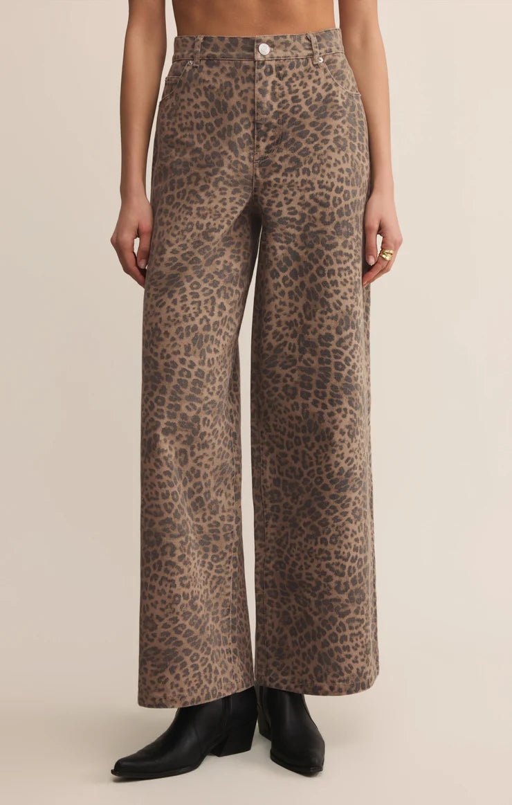 Z SupplyMarli Denim Leopard PantJeans