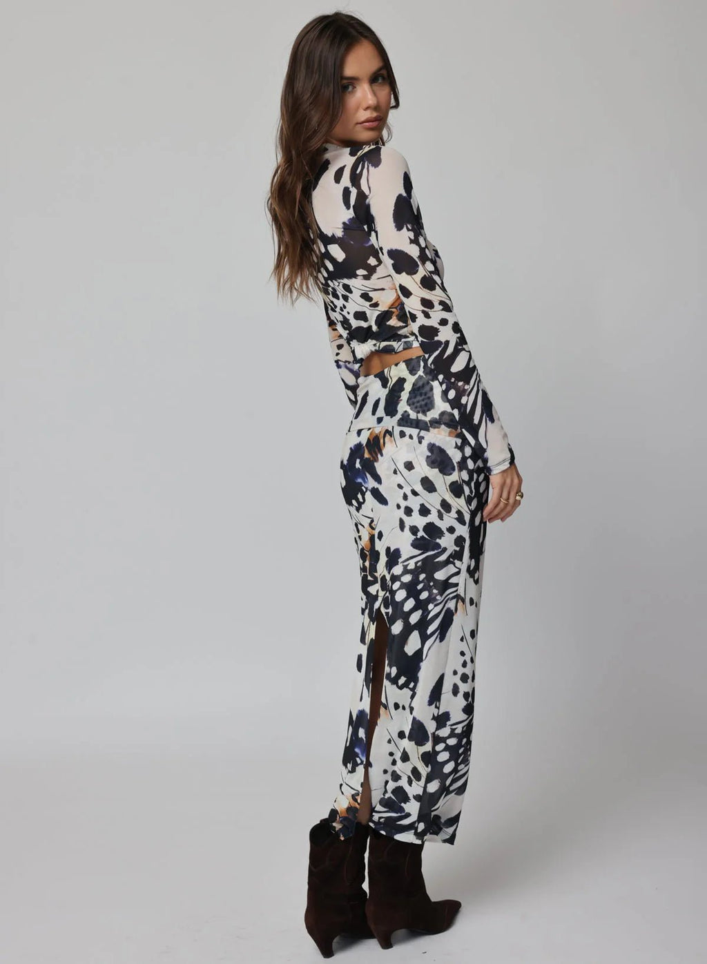 StillwaterMesh Fold Down Maxi SkirtSkirts