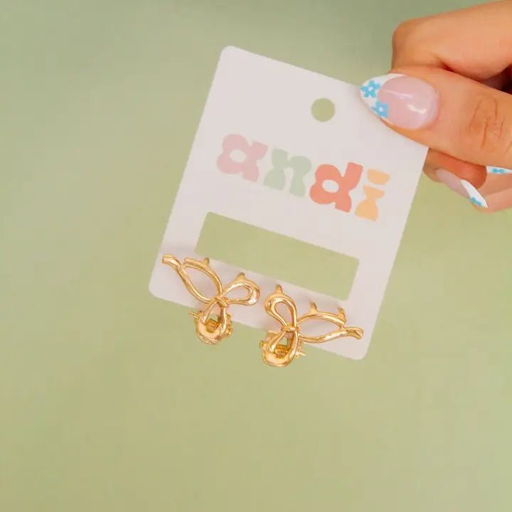 A.N.DMicro Gold Bow Claw ClipHair Clips
