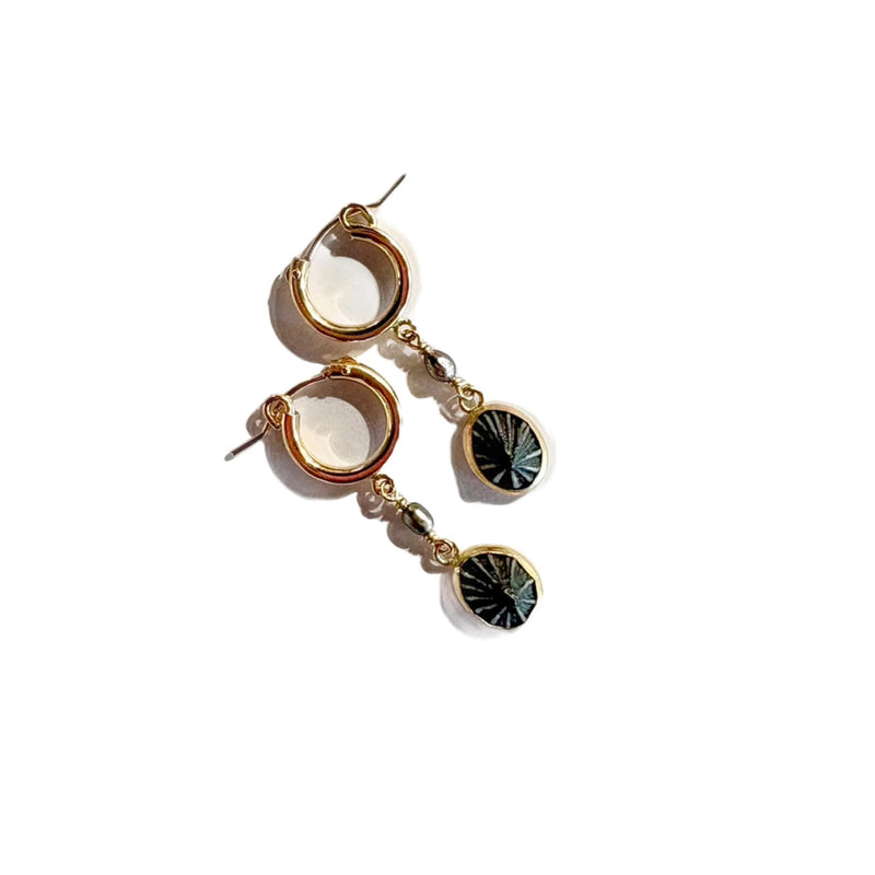 Ocean JazzMicro Keshi and Opihi HuggiesEarrings