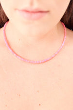 Neon Pink Ethiopian Opal Necklace