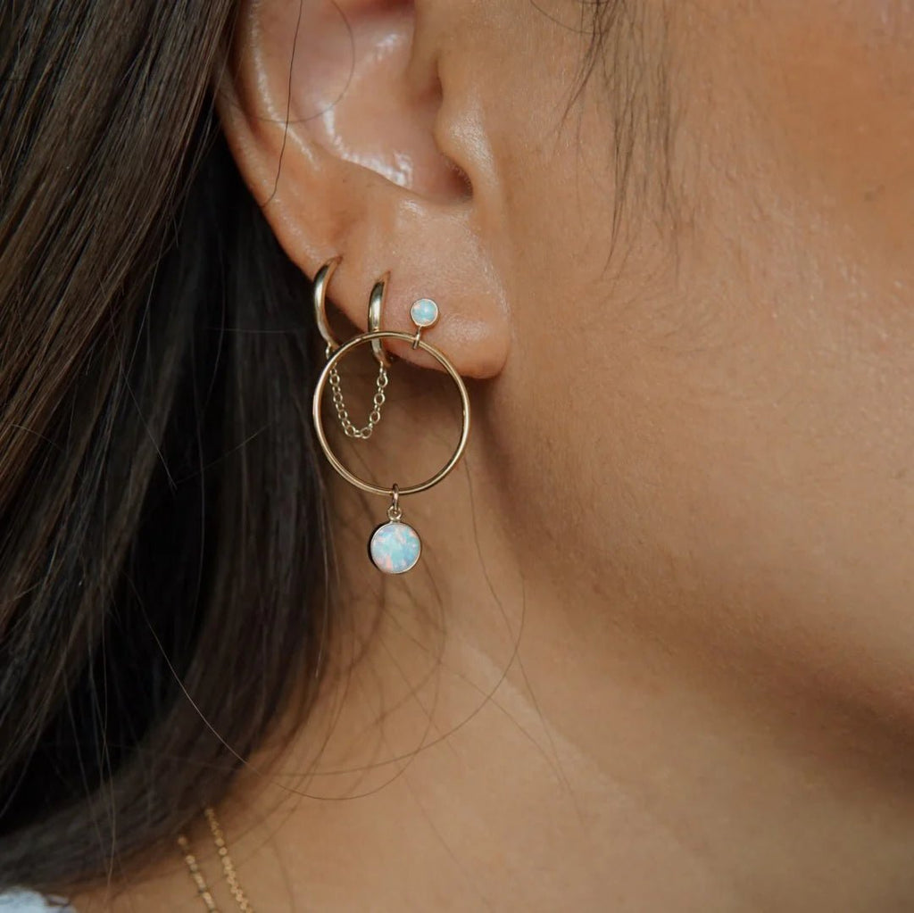 imiOpalescence Drop Circle w/ Charm Stud EarringEarrings