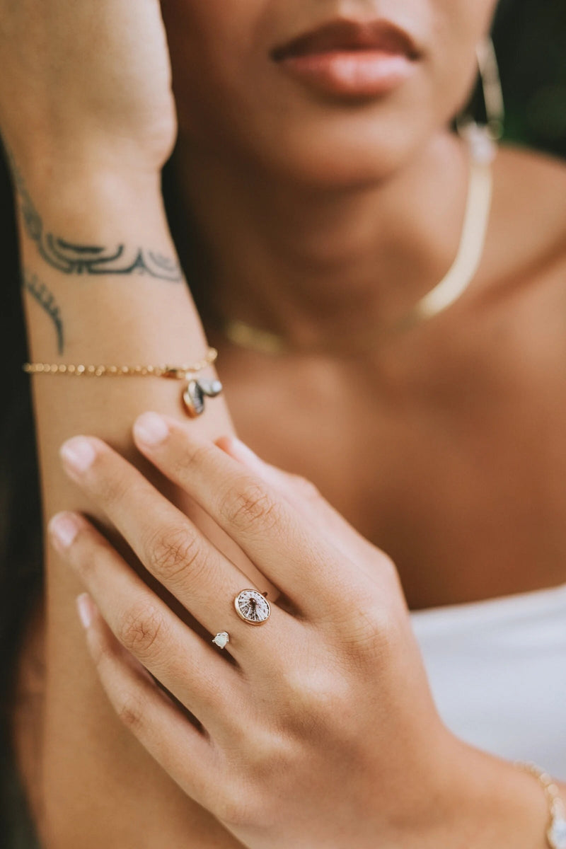 Opihi and White Topaz Ring
