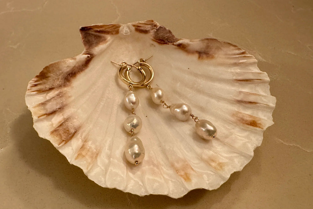 3 White Keshi Pearl