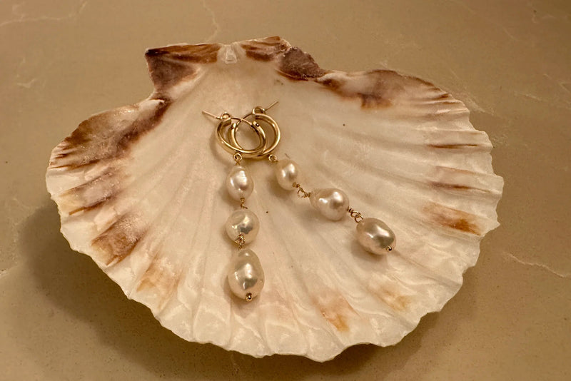Ella May MauiPearl HoopsEarrings