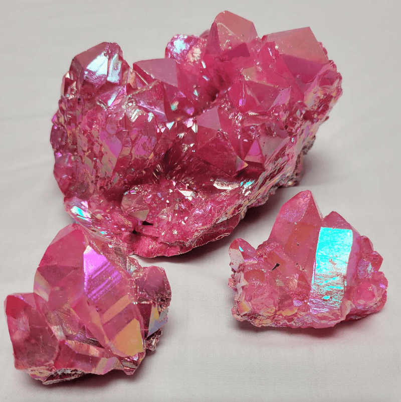 Pink Aura Quartz Cluster