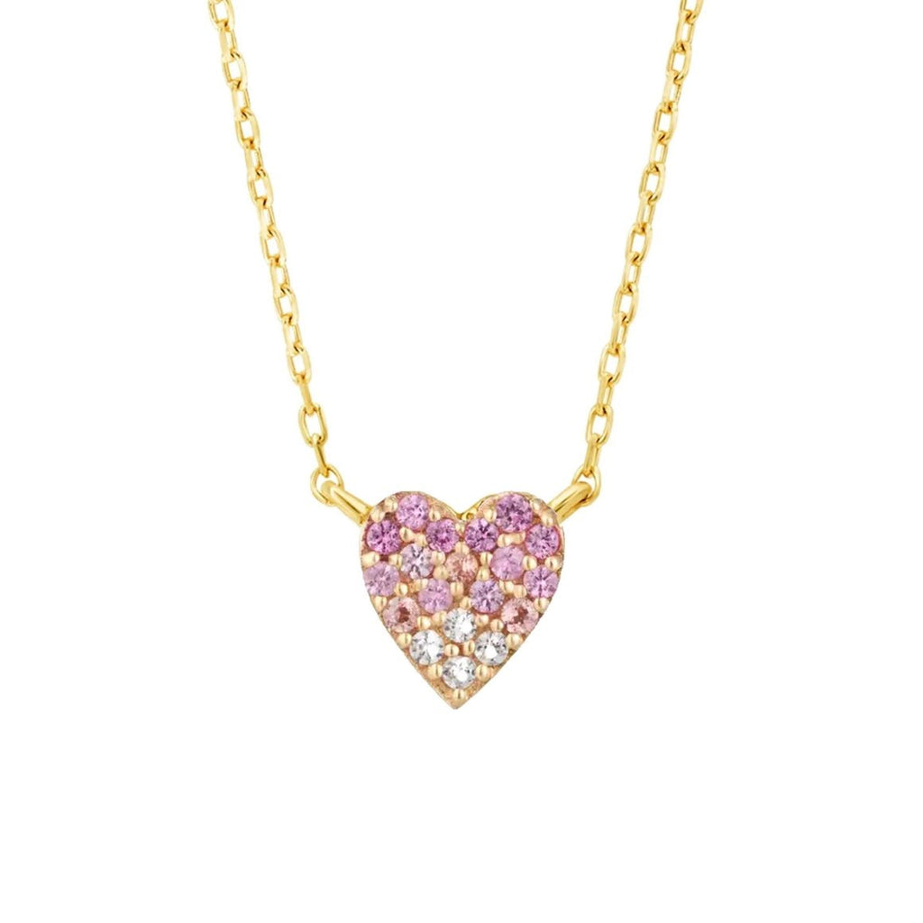 Pink Sapphire Hear Necklace