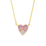 Pink Sapphire Hear Necklace