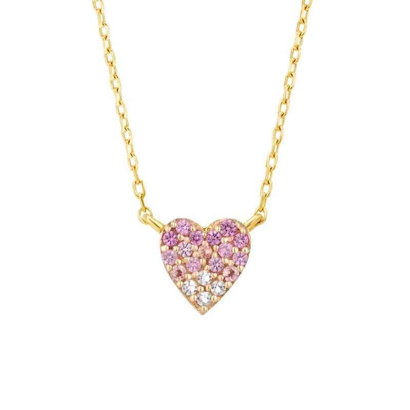 Pink Sapphire Hear Necklace