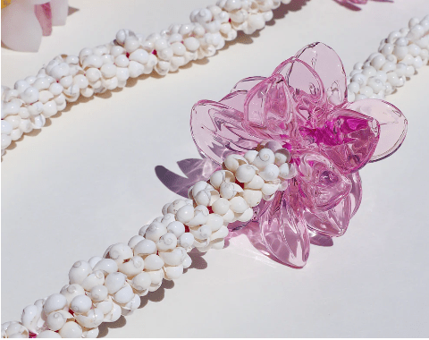 Pua Melia "Plumeria" Glass Lei