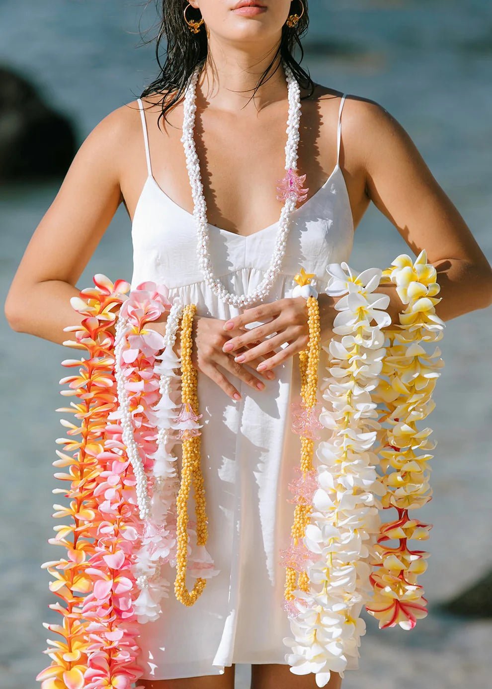 Pua Melia "Plumeria" Glass Lei