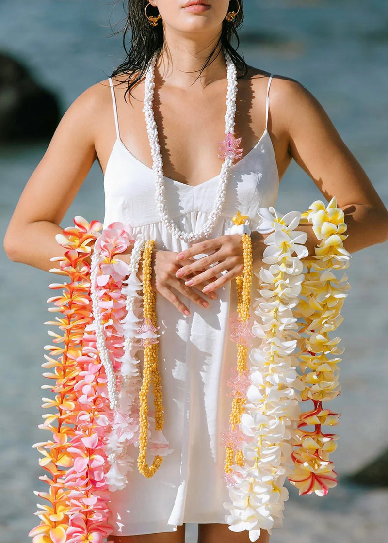 Pua Melia "Plumeria" Glass Lei