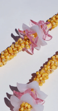 Pua Melia "Plumeria" Glass Lei